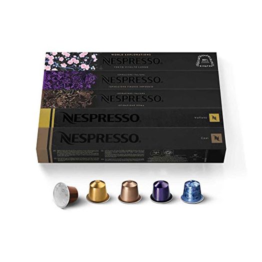 Nespresso Capsules OriginalLine, Mild, Medium, Dark Roast Espresso Coffee, 50 Count Espresso Coffee Pods (Variety Pack)