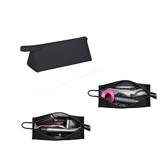 Buwico PU Leather Travel Case Portable Storage Bag for Dyson Airwrap Styler / Dyson Supersonic Hair Dryer , Waterproof Anti-scratch Dustproof Shockproof Protection Organizer Travel Gift Case (Black)