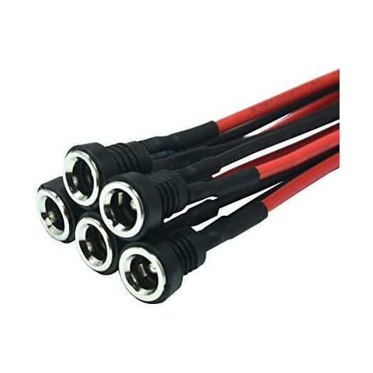 5Pcs 5.5mm x 2.1mm DC Power Supply Jack Socket Female Panel Mount Connection