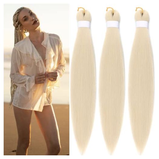 Blonde Braiding Hair Pre Stretched Synthetic Hair Braiding Blonde