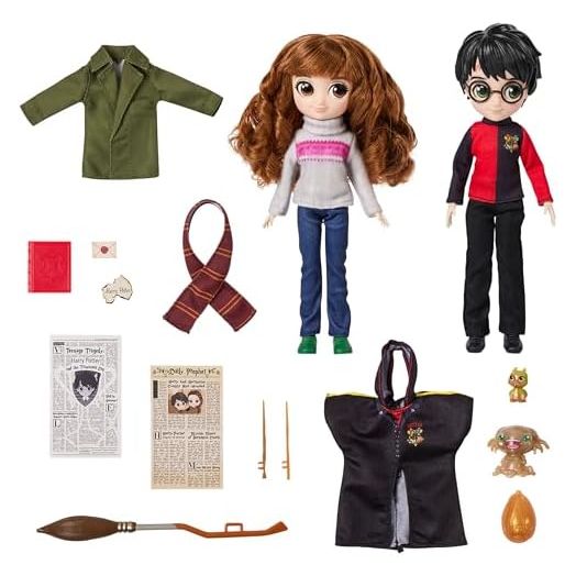 Wizarding World Harry Potter, 8-inch Harry Potter & Hermione Granger Dolls & Accessories Gift Set, over 20 Pieces, Kids Toys for Ages 6 and up