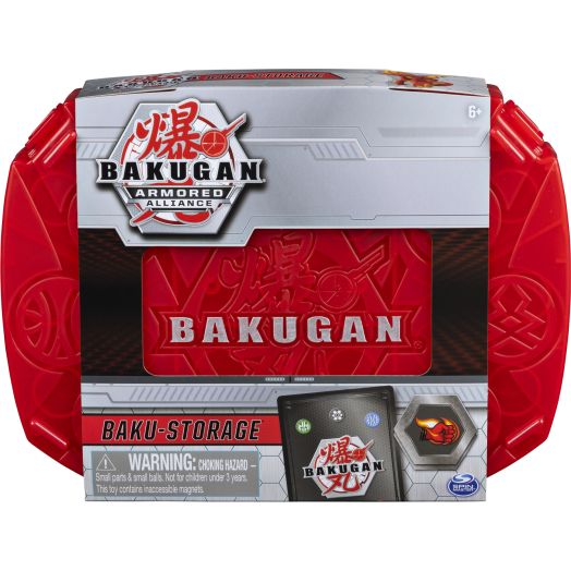 Bakugan, Baku-Storage Case with Dragonoid Collectible Action Figure and Trading Card, Red