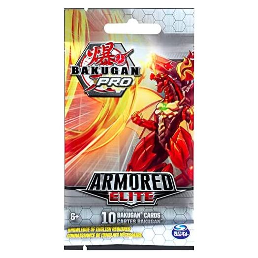 Bakugan Pro, Armored Elite Booster Pack with 10 Collectible Trading Cards, for Ages 6 and Up