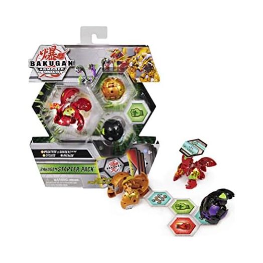 Bakugan Starter Pack 3-Pack, Fused Pegatrix X Goreene Ultra, Armored Alliance Collectible Action Figures