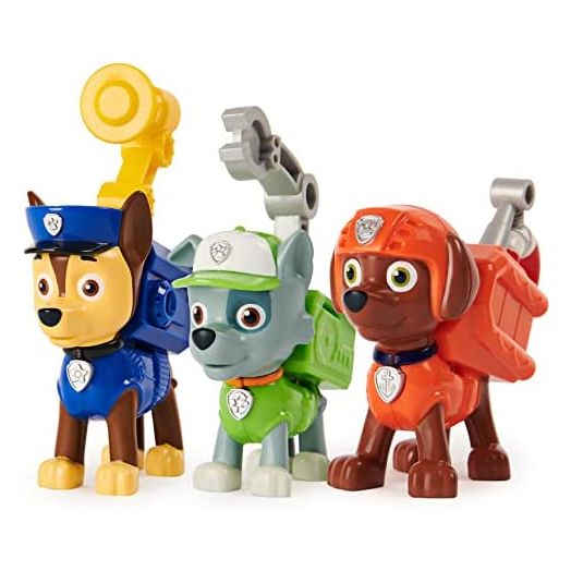 Paw Patrol, Action Pack Pups Chase, Rocky and Zuma 3-Pack of Collectible Figures with Sounds and Phrases