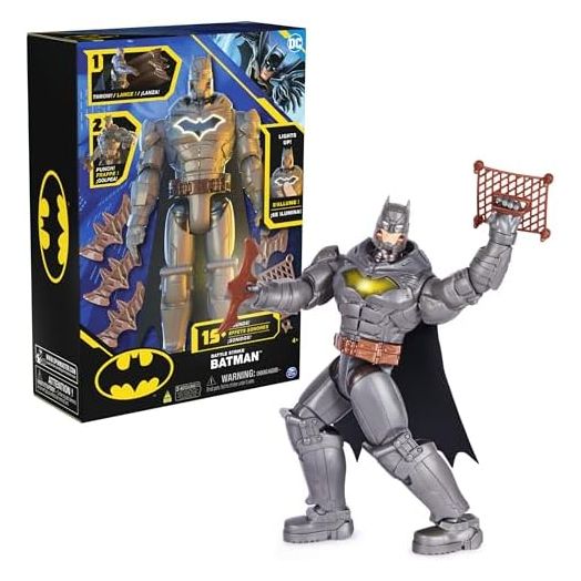 DC Comics, Battle Strike Batman 12-inch Action Figure, 5 Accessories, 20+ Sounds, Collectible Kids Toys for Boys and Girls Ages 3 and Up