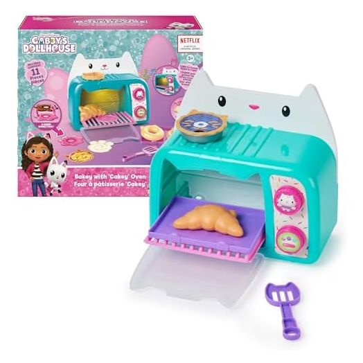 Gabby’s Dollhouse, Bakey with Cakey Oven, Kitchen Toy with Lights and Sounds, Toy Kitchen Accessories and Play Food, Kids Toys for Ages 3 and up