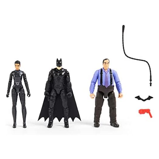 DC Comics, Batman 3-Pack with Exclusive 4” Batman, Selina Kyle, The Penguin Action Figures, 3 Accessories, Batman Movie Kids Toys (Amazon Exclusive)