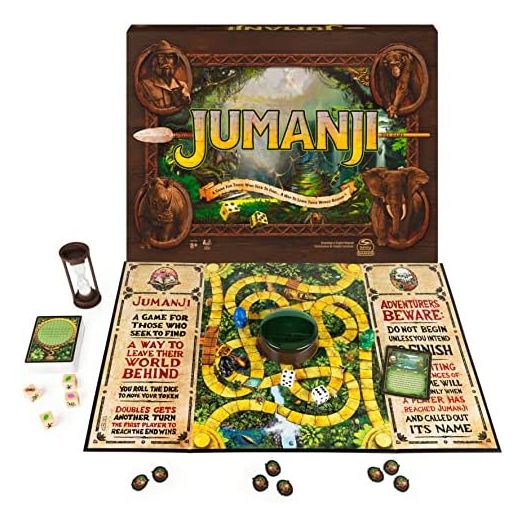 Jumanji The Game, The Classic Scary Adventure Family Board Game Based on The Action-Comedy Movie, for Kids and Adults Ages 8 & up