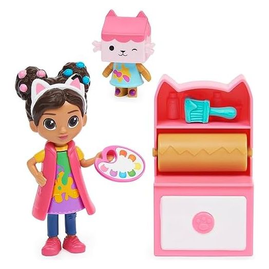 Gabby’s Dollhouse, Art Studio Set with 2 Toy Figures, 2 Accessories, Delivery and Furniture Piece, Kids Toys for Ages 3 and up