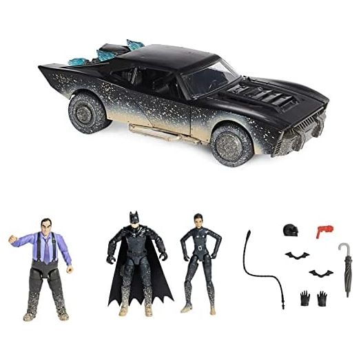 DC Comics, Ultimate Batman Set w/ Exclusive 4” Batman, Selina Kyle, The Penguin Action Figures, Batmobile, Batman Movie Kids Toys, Age 4 and up (Amazon Exclusive)