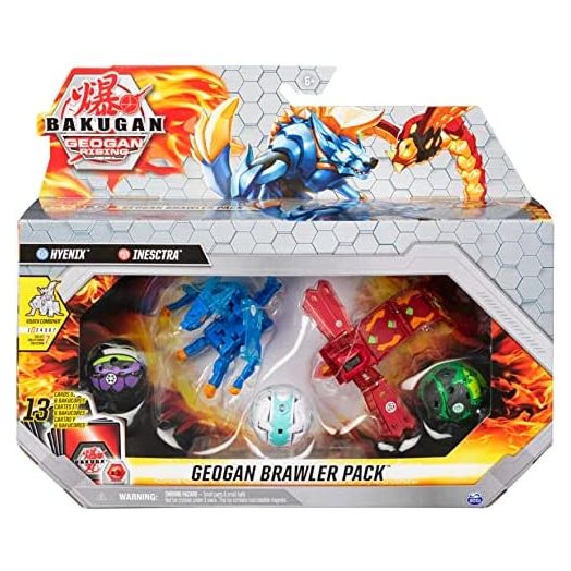 Bakugan Geogan Brawler 5-Pack, Exclusive Hyenix and Insectra Geogan and 3 Collectible Action Figures