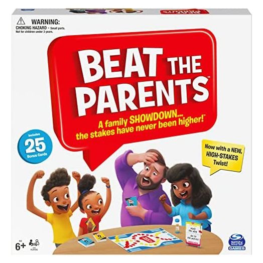 Spin Master Games Beat The Parents Classic Family Trivia Game, Kids Vs Parents, with 25 Cards for Ages 6 and up (Amazon)