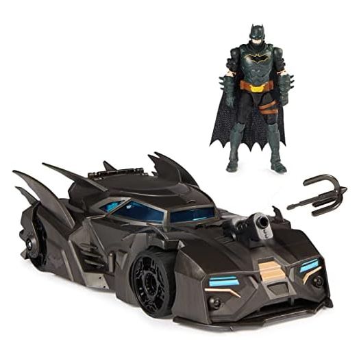 DC Comics, Crusader Batmobile Playset with Exclusive 4-inch Batman Figure, 3 Super-Villain Paper Figures, Kids Toys for Boys and Girls Ages 4+