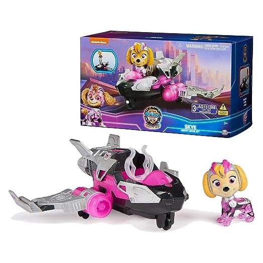 Paw Patrol: The Mighty Movie, Airplane Toy with Skye Mighty Pups Action Figure, Lights and Sounds, Kids Toys for Boys & Girls 3+
