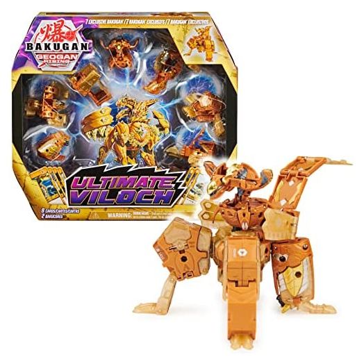 Bakugan Ultimate Viloch, 7-in-1 Exclusive Bakugan, Includes BakuCores and Trading Cards, Geogan Rising Collectible Action Figure Kids Toys for Boys
