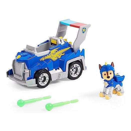 Paw Patrol, Rescue Knights Chase Transforming Toy Car with Collectible Action Figure, Kids Toys for Ages 3 and up