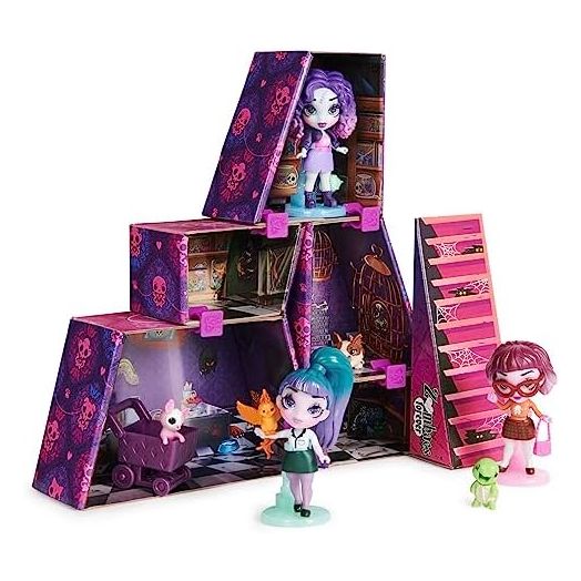 Wild Vibes, Abandoned Pet Shop Customizable Doll House Playset, 3 Exclusive Zombie Dolls & Accessories, 5 Pets, Kids Toys for Girls