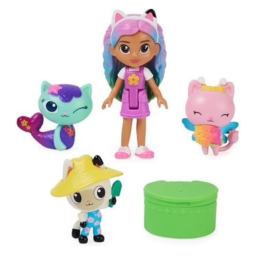 Gabby's Dollhouse, Gabby and Friends Figure Set with Rainbow Gabby Doll, 3 Toy Figures and Surprise Accessory Kids Toys for Ages 3 and up