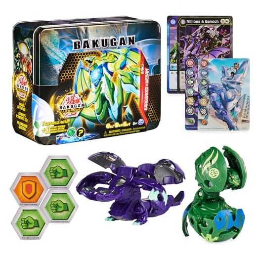 Bakugan Legends, Baku-tin, Gargonoid X Webam (Exclusive, Mystery Core, 2 Gate Cards, 4 Baku-Cores, Collectible Action Figures, Ages 6 and Up