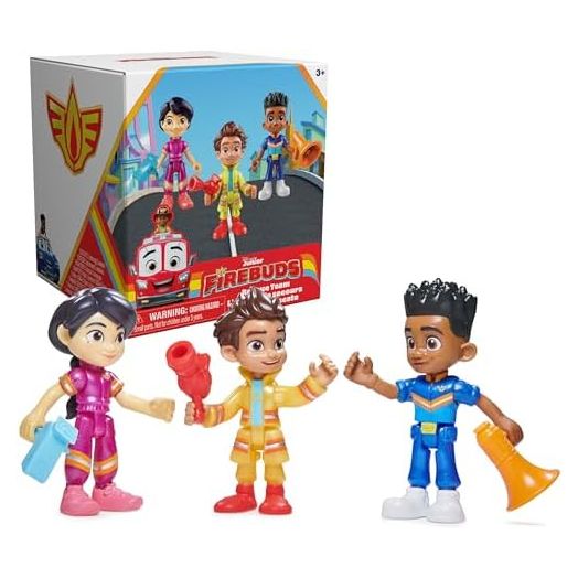 Disney Junior Firebuds Action Figures Gift Pack with 3 Collectible Kids Toys: Bo, Jayden and Violet and Accessories, for Ages 3 and up