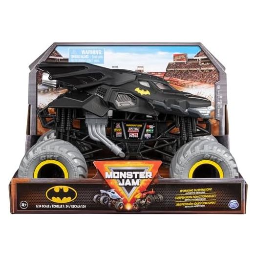 Monster Jam, Official Batman Monster Truck, Collector Die-Cast Vehicle, 1:24 Scale, Kids Toys for Boys Ages 3 and up