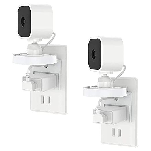 VOMENC 2 Pack Blink Mini Outlet Wall Mount, 360 Degree Swivel AC Outlet Wall Plug Mount Stand Holder Bracket - No Messy Wires or Wall Damage