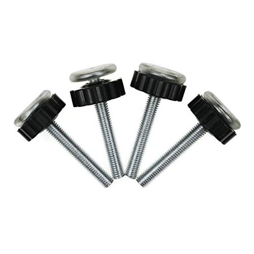 Geesatis 4 pcs Gate Pressure Mounted and Pet Gates Threaded Spindle Rod Pressure Gates Accessory Screw, Black, M10 x 8cm