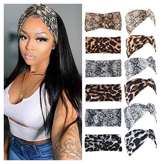 Fashion Headbands for Women Elastic Twisted Criss Cross Hair Bands for Girls Turban Headwraps Hair Accessories 6Pcs