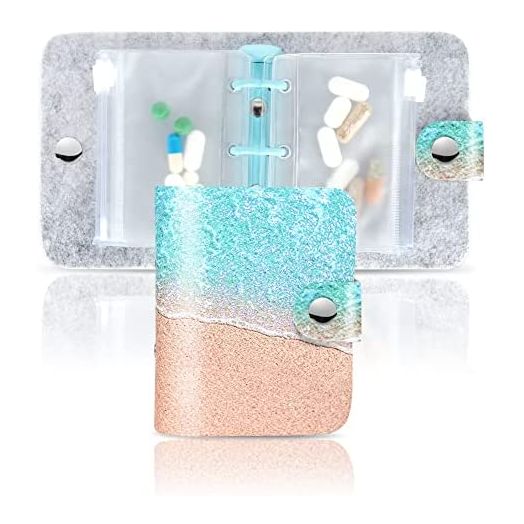 Hennaja Pill Organizer,Pill Pouches Clear Plastic Pill Bags Self Sealing Travel Medicine Organizer Storage (1-Sandbeach, 1 Pack)