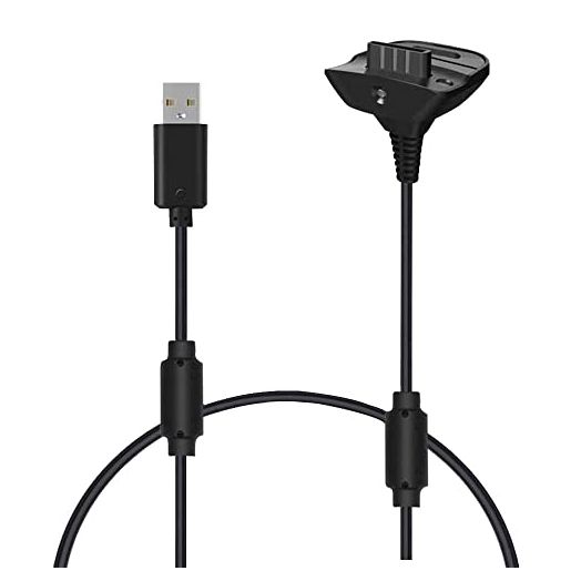 Charging Cable for Xbox 360 Wireless Game Controllers Remote Charger Cord Black