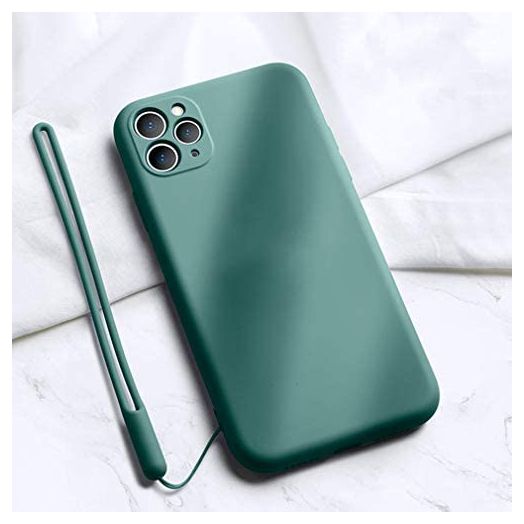 Shockproof Liquid Silicone Case Fit for iPhone 11 Pro Max, Slim Soft Gel Rubber Full Body Cover Drop Protection Bumper Case with Microfiber Lining for Apple iPhone 11 Pro Max 6.5 Inch, Midnight Green