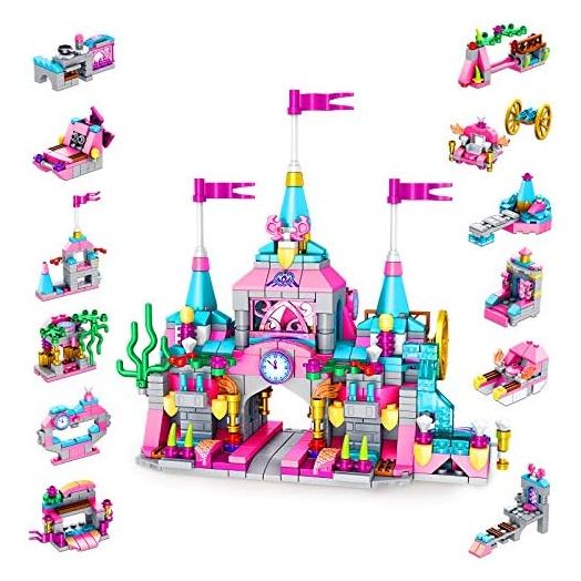 Building Toys for Girls Age 6 7 8 9 10 11 Year Old, 568pcs Princess Castle STEM Construction Toys Set, 25 Models Educational Toys for Kids Building Blocks Kit Gifts for Birthday Christmas