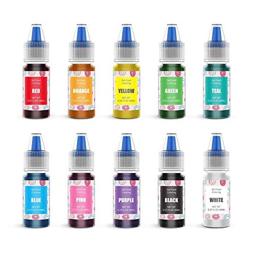 Jelife Gel Food Coloring Cake Decorating Set, 10 Colors