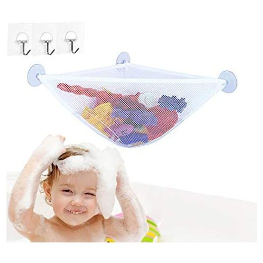 Bath Toy Storage Bath Toy Holder With 3 Strong Suction Cups - Bathtub Toys Net Holder Organizer - Corner Shower Caddy Bag For Kids And Toddlers - Bathroom Hanging Mesh Basket For Baby Boys And Girls