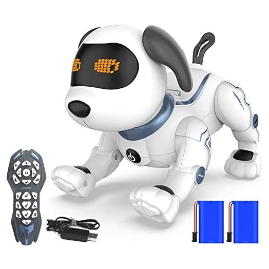Remote Control Robot Dog Toys for Kids, HBUDS RC Stunt Programmable Robot Puppy Toy Dog Interactive with Commands Sing, Dance, Bark, Walk Electronic Pet Dog for All Ages Boys and Girls Gifts