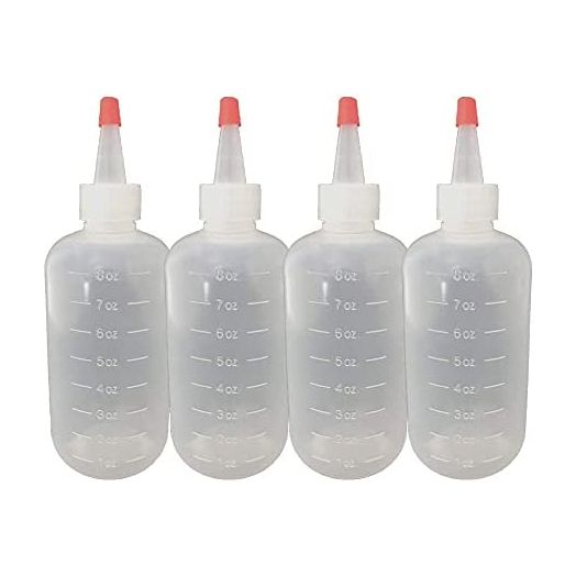 JADEWELL 4 Pack Applicator Bottles with Cap 8oz Oil Bottles for Hair Coloring Dyeing BPA Free