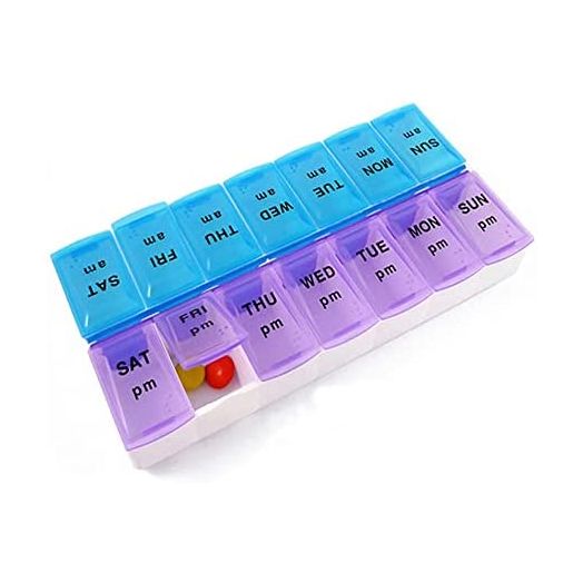 UXCONGOID Large Pill Organizer 2 Times a Day, Weekly Pill Organizer Daily Pill Box 7 Day Medicine Organizer Box, AM PM Pill Case Container Holder Pill Dispenser Travel Medication Organizer