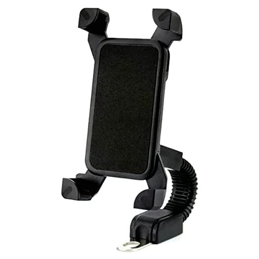 Motorcycle Phone Mount, DHYSTAR Universal Cell Phone Mirror Holder Bracket Stand for Motorcycle Bike, Moped Scooter, Motorbike, Clamp Fits 4" to 7" Smartphones, 360 Degree Rotation Adjustable
