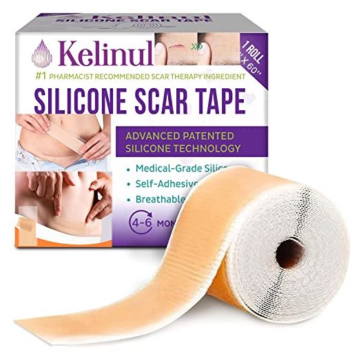 Silicone Scar Sheets(1.6'' x 60''Roll-1.5M) Soft Silicone Gel Scar Tape Painless Silicone Tape Roll - Reusable, Medical Grade Silicone Scar Removal Strips for C-Section & Keloid Surgery, Burn, Acne