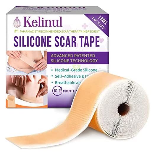 Silicone Scar Sheets(1.6 x 120"Roll-3M) Scar Removal Silicone Scar Tape for Softening and Flattening Scars, Acne, C-Section, Keloid Surgery, Painless Removal, Reusable, Washable, 10-12 Month Supply