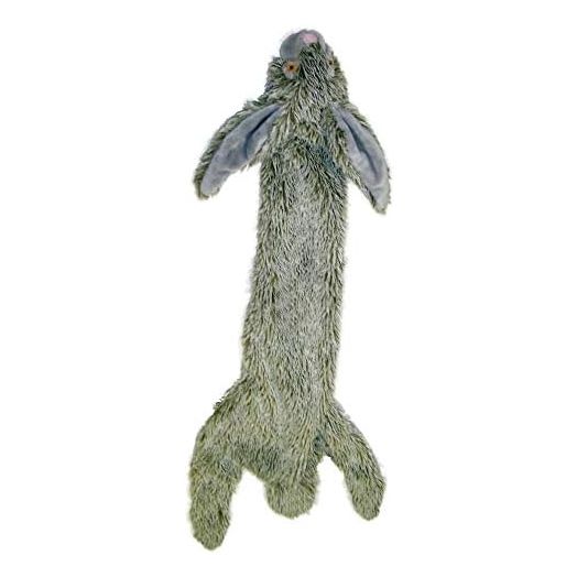 SPOT by Ethical Products Skinneeez - The Original Stuffless Stuffingless Dog Squeak Tug Toy Small and Large Dogs Puppy Chew Alternative Interactive Dog Toy - Rabbit