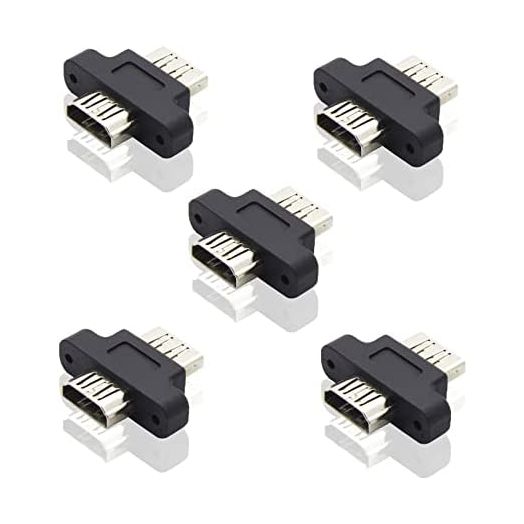 HDMI Coupler HDMI Female to Female Coupler 4K*2K 60HZ HDMI Extender Connector HDMI HD Adapter with Panel Mount Holes HDMI Jioner Kit (5 Packs)