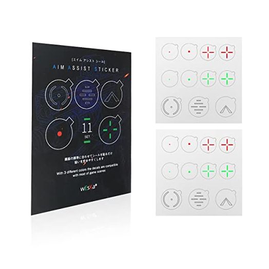 Reusable Transparent Aim Sight Assist Decals - FastScope TV or Monitor Decal for FPS Video Games for PC, Switch, Xbox & Playstation (22pcs in 3 colors 7 Designs)