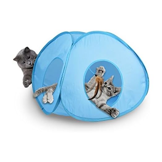 OurPets Pounce House Interactive Feather Tent Spinning Cat Toy