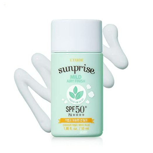 ETUDE HOUSE Sunprise Mild Airy Finish Sun Milk SPF50+ / PA+++ | Sebum-free, Non-Sticky, Long Lasting Protection, 100% Mineral Based Sunscreen | Kbeauty