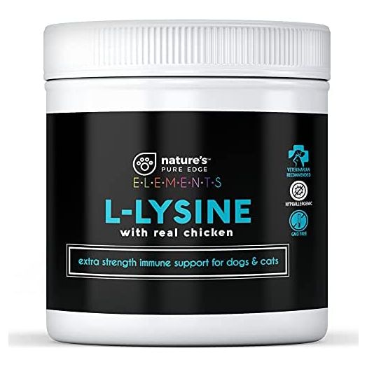 Original Extra Strength L-Lysine Powder for Cats and Dogs -Improved Immune Response, Respiratory Health, and Eye Function. All Natural Chicken for Flavor. Extra Large 125 Grams.