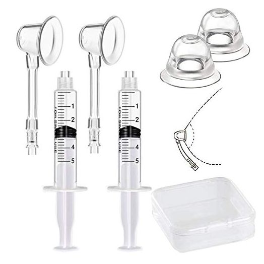 Inverted Nipple Puller 2 PC Nipple Aspirator Corrector Women Nipple Suckers for Flat Nipples