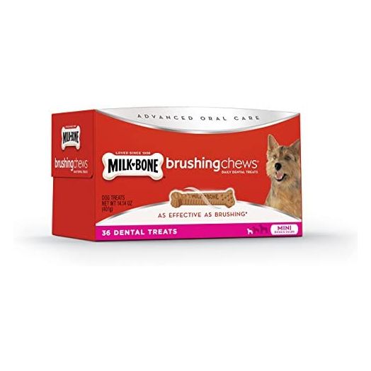 Milk-Bone Advanced Oral Care Brushing Chews Daily Dental Dog Treats.