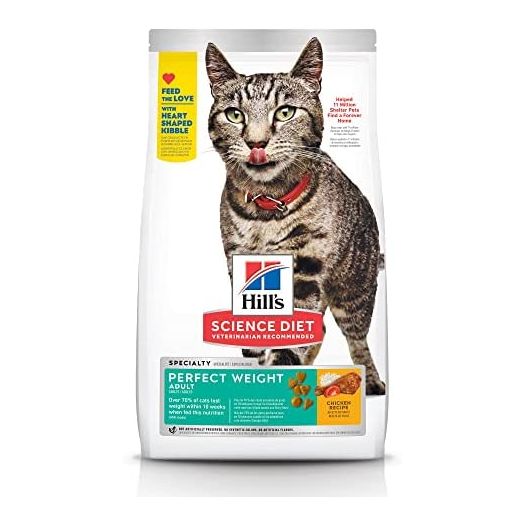 Hill's Science Diet Dry Cat Food, Adult, Perfect Weight for Healthy Weight & Weight Management, Chicken Recipe, 3 lb Bag